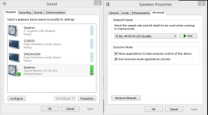 Windows Audio Preferences